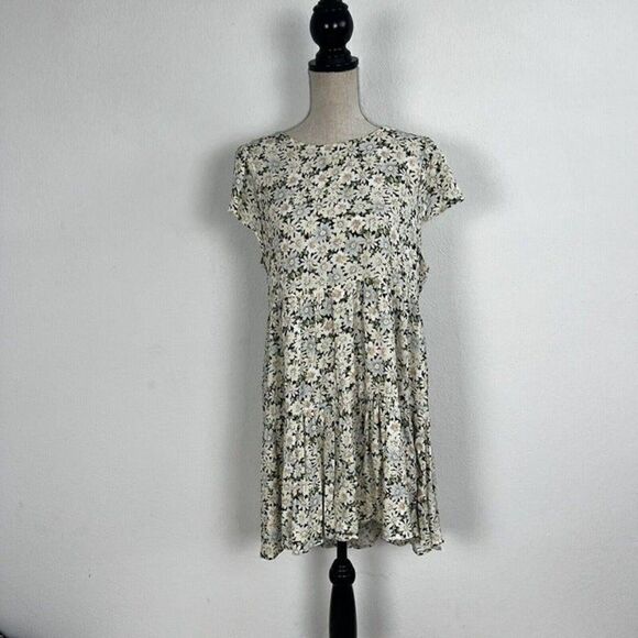 American Eagle Daisy Floral Baby Doll Swing Dress Open Back Viscose Large NWT - Picture 3 of 12
